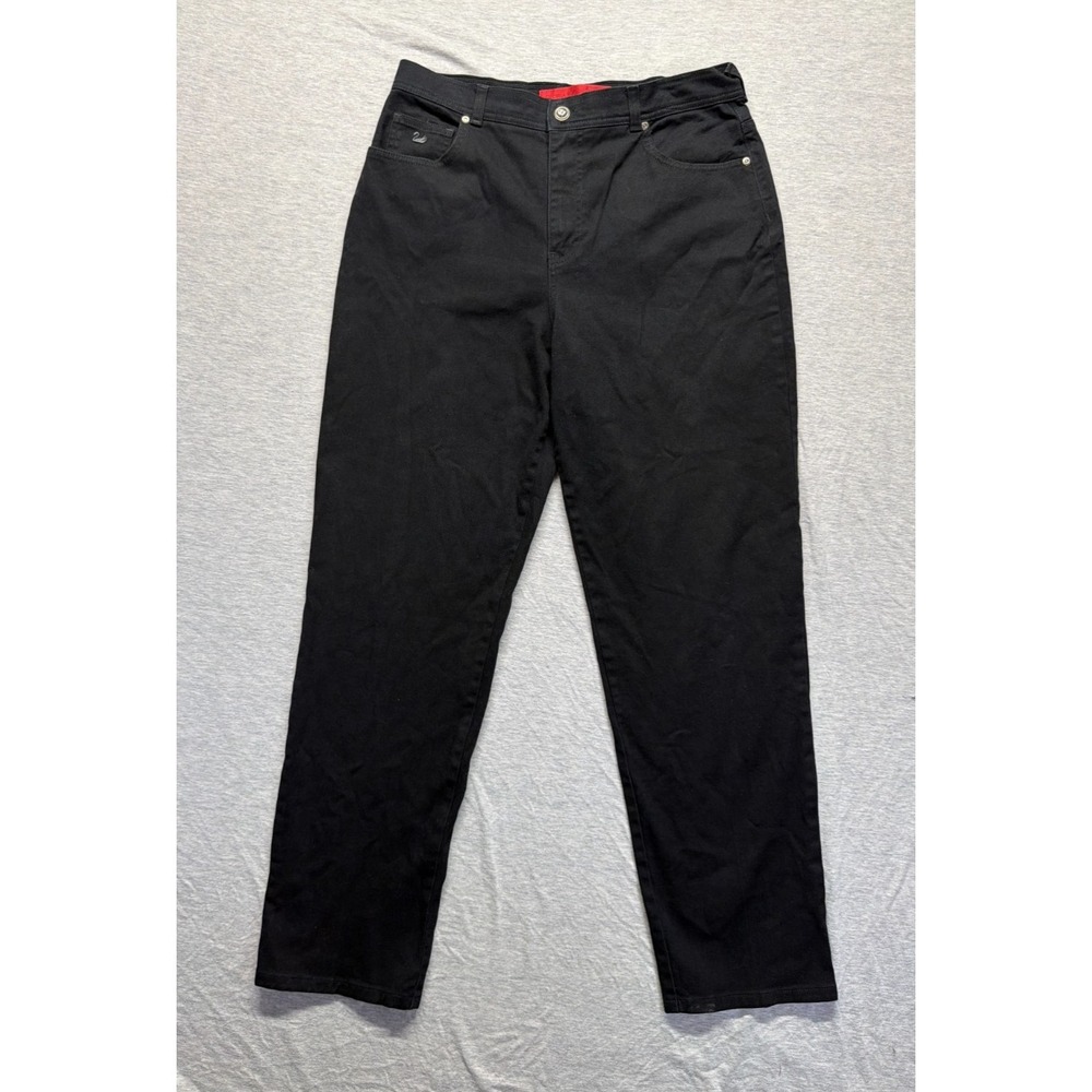 Gloria Vanderbilt Jeans Womens 12 Black Denim Cotton High Rise Straight Leg